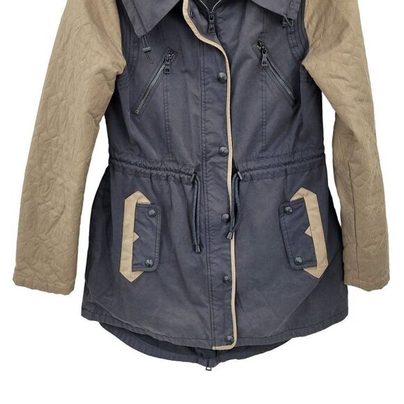 Sam Edelman Jacket Quilted Drawstring Black S Riding Equestrian Utilitarian - Picture 12 of 16